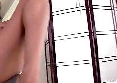 Asian Ember Snow enjoys sucking and fucking Chanel Santinis huge shedick