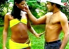 Spicy Latina shemale gets her throbbing shaft sucked by hunk and pounded