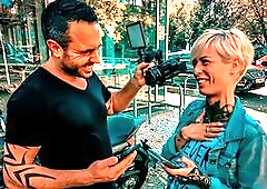 Tattooed MILF Vicky Hundt is a true blue car enthusiast, so it's no surprise that she wants to meet her date in a car dealership shop. The beauti