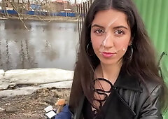 Cum on a Girl's Face so She Could Walk Through the Park Covered in Sperm and ...