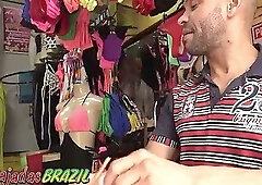 The lingerie salesman who got a beating in the changing room!