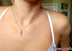 Blonde Solo Webcam Girl in Public BDSM Fingering