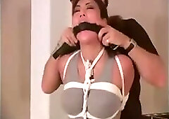 Asian Bondage Queen Akira Lane Tied Up and Ballgagged
