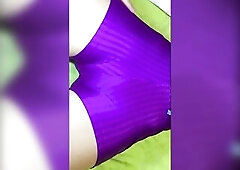 Yoga panties shiny spandex dry humping lapdance make this guy cum in his panties