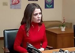 Desperate mom Tiffany Fox piss in principal's mouth and swallows his cock!