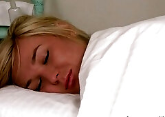 Hot massage ends with blonde shemale getting drilled super hard