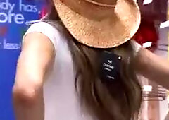 Lyna Perez public tits and ass flashing