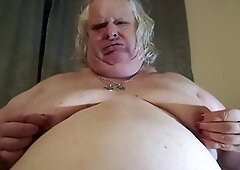 BBW trans lady Amorous Auntie Amy pleasuring herself and having a blast