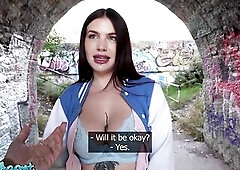 Public Agent Large lips large boobs POV oral job hardcore sex marvelous stranger with flawless body