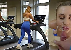 I Met a Perfect, Cute Girl at the Gym, Immediately Fucked Her, and Came on He...