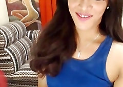 Tranny shows off her big ass hard hard boner solo