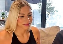 Blonde Shemale Teases & Plays