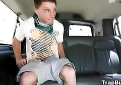 Tricked hetro dude spunks