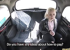 Blonde Anna gets fucked in missionary position by the taxi driver