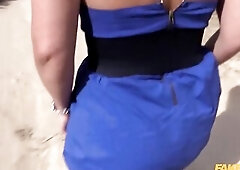 Outdoor public ANAL SEX finished with a MASSIVE FACIAL - Fake Cop