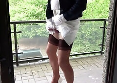 Crossdresser getting spanked and slapped wearing lingerie and high heels