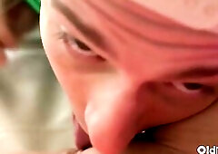 OldNanny - Excited Aged Blond Gets Banged Hard By Youthful Chap In Pink Petticoat