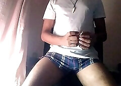 Sexy muscle twink big cock tease precum jerk off