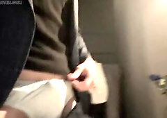 Cum back from work, and had the urge to stroke myself in this satin blue pants.