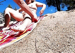 Caught Masturbating and Drilled at the Undressed Beach