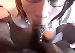 Amateur Redhead Shemale Sucks Big Black Cck