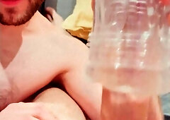 Fucking A Toy With A Friend / Sharing Fleshlight Filled With Cum / Two Guys Fuking One Fleshlight