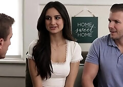 Double pleasure and fun for lusty babes in hardcore foursome