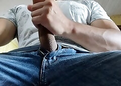 Latino cock, solo male jerking off, big cock gay
