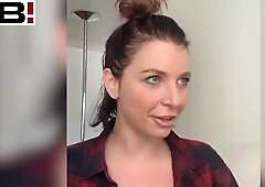 Busty GF answers wild questions while fingering wet pussy on webcam