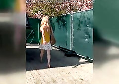 Tranny Public without Panties Masturbating in the Cafe!