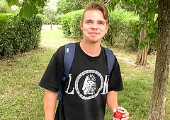 Trendy Czech boy fucked in the grass and facial'd