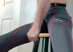 clothespins from Deep Fascia work on Chair with Goods Ropes in Latex Compression Stockings