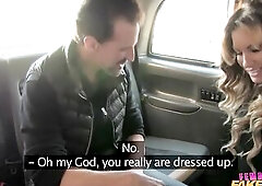 FULL CLIP - Cocky Cab Ride Turns Into Hawt Backseat Sex with a Hung Man - Female Fake Taxi