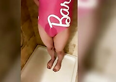 Wetting my Barbie swimsuit