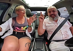 Busty Tifanny Montavani Gives Ted His First Mind-Blowing Blowjob in the Car