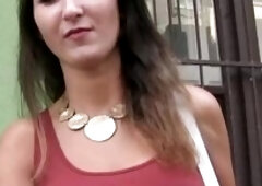 PublicAgent Large breasts brunette hair bangs for money in public