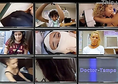 Behind the scenes with natural-breasted medical staff in candid clinic moments