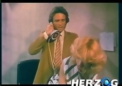 Sweet all natural vintage blonde office girl gives head to her boss