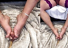 i love to do footjoob with my wonderful heels and prety feet on dildos when i can't do it on a weenie