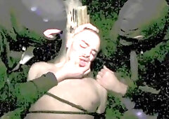 Guy gets it on with two submissive teens in a wild slave orgy