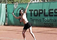 TOPLESS BARE TENNIS MATCH - (Bare in Public AI Entertainment)