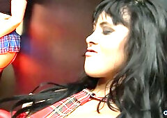 3 marvelous nightclub dancers are getting interrupted