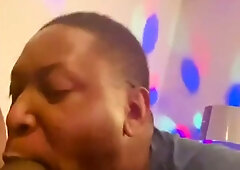 Fellating on trade stiffy while his gf was outside in the camper