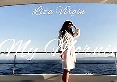 This is my morning on a luxury yacht. I walk on the deck, morning fitness, then a shower and of course I fondled myself there, make-up and agreeable b