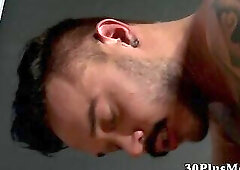 Muscular hunk riding cock