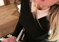 Cfnm fetish amateur femdom hoes jerk off loser during party