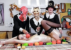 Mandy Rhea and Della Cate are enjoying these two big dicks