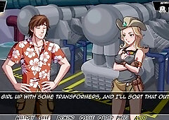 Interactive adult game featuring a blonde in a sexy virtual paradise