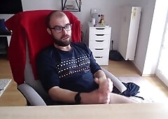 Guy enjoys some solo fun with a furry sex toy