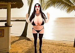Juggsy is a large tits female masking sissy and this is a bawdy talking clip! Juggsy has lengthy ebony hair and this babe models a hawt bikini in this